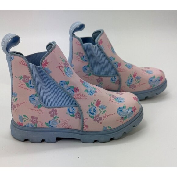 Native Other - Disney X Native Kids Pink & Blue Floral Princess Rain Boots size 1